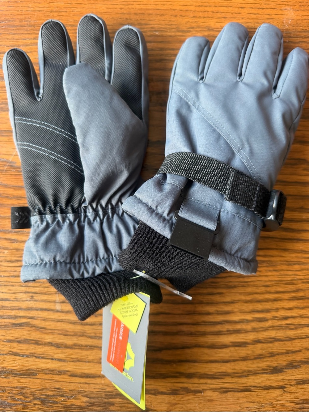 all in motion Black Knit Winter Gloves with Gray Liner